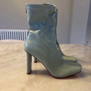 Elegant Mint Heeled Boots